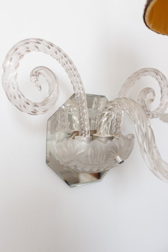 RESERVED - rare 1940s French Venetian Murano mirror sconces, in the style of Barovier