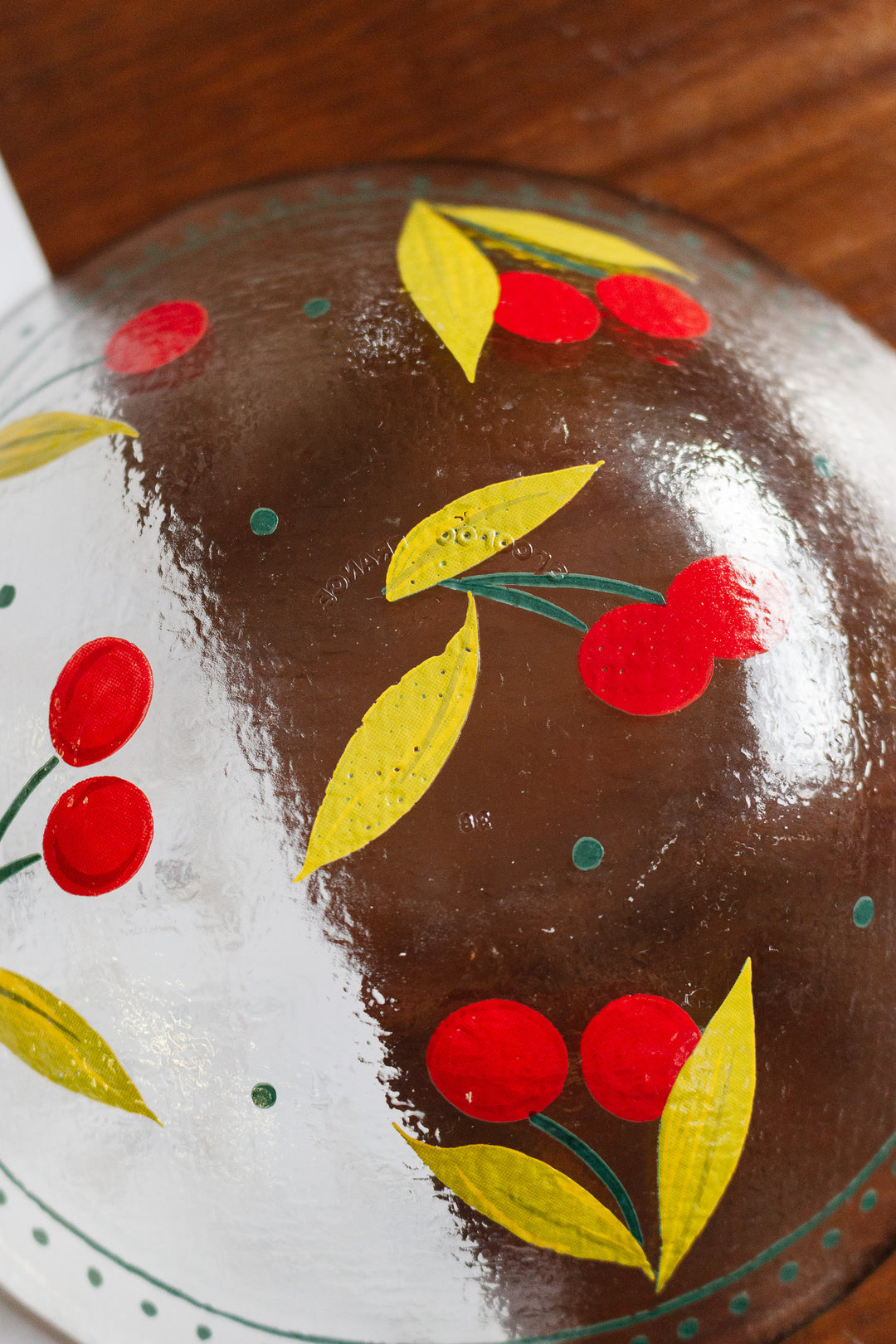 midcentury french "cerises" arcoroc serving bowl with fruit bowls