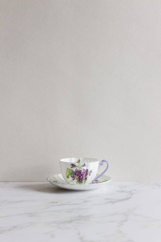 vintage shelley "violets" teacup and saucer