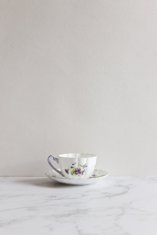 vintage shelley "violets" teacup and saucer