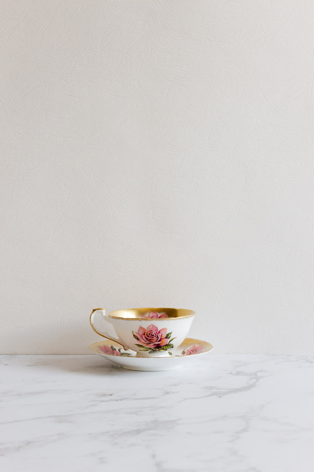 rare collectible midcentury paragon pink cabbage rose teacup and saucer