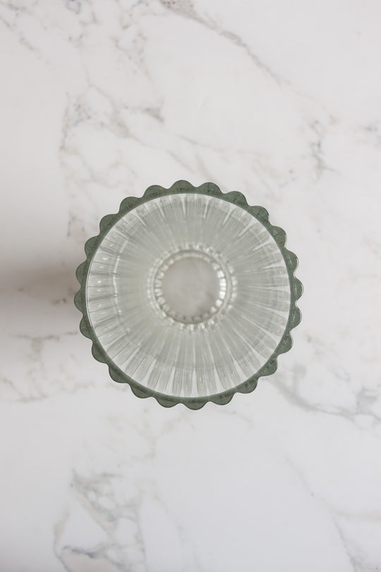 vintage french heavy glass florist vase