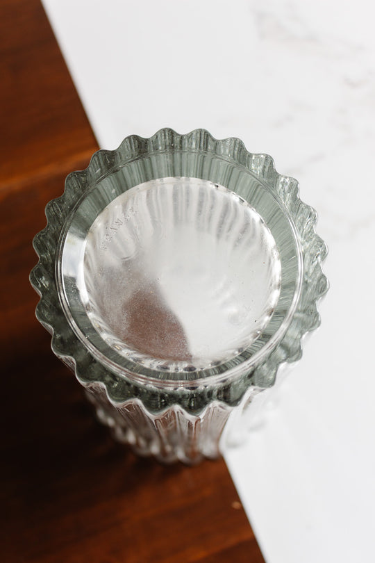 vintage french heavy glass florist vase