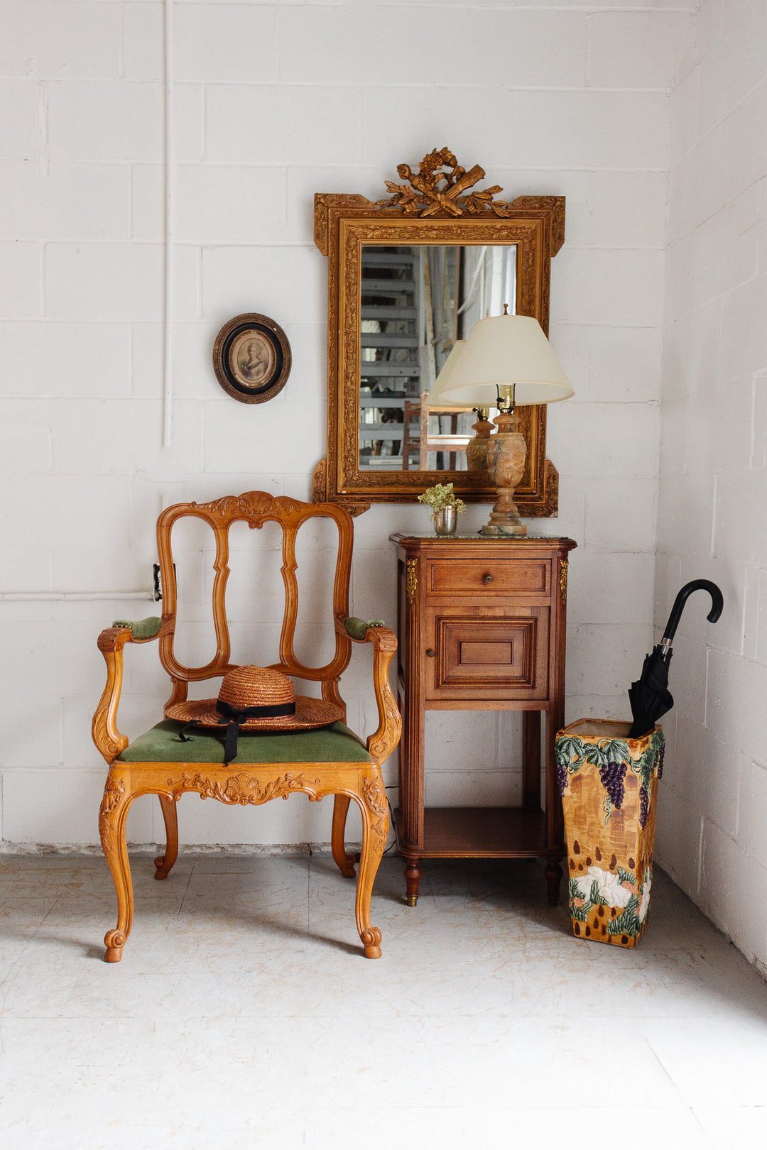 pair of 1950s Belgian Liégeoise rococo style carved oak armchairs