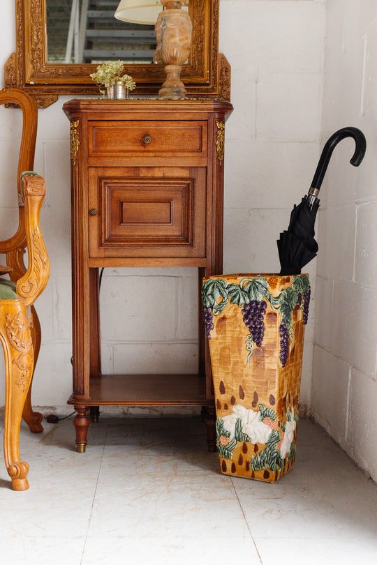 vintage French majolica umbrella stand