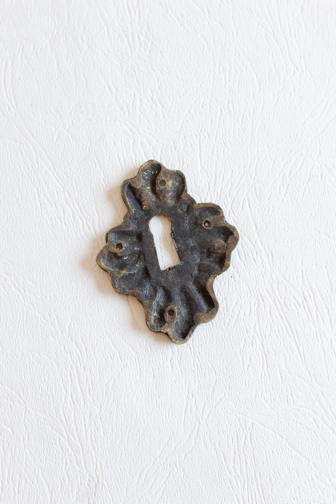large antique french bronze keyhole escutcheon