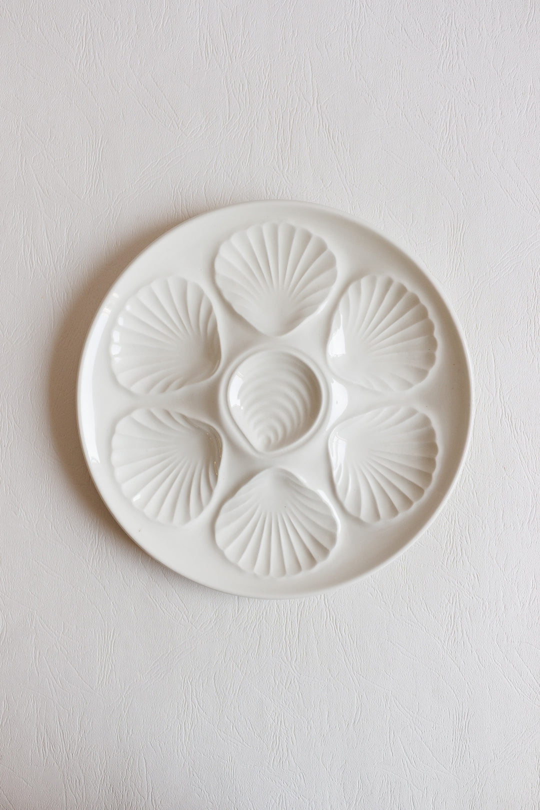 midcentury french "moulin des loups" oyster plate set of 6