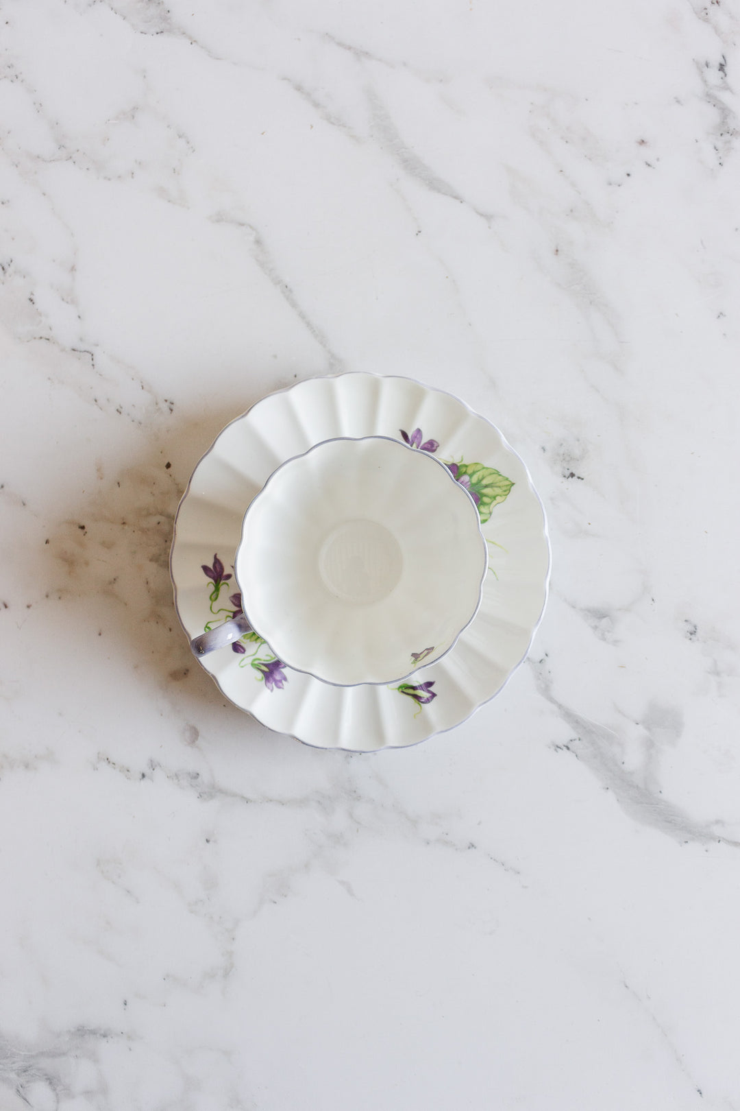 vintage shelley "violets" teacup and saucer