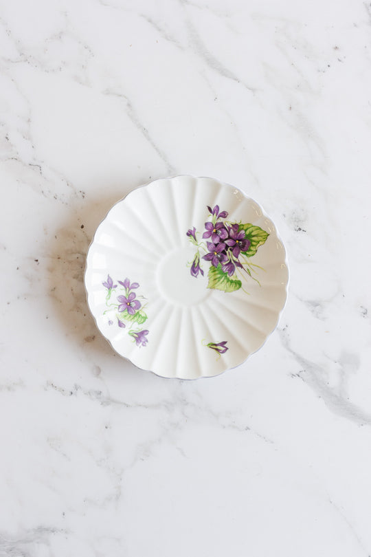 vintage shelley "violets" teacup and saucer