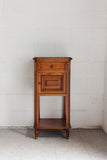 antique French Louis XVI style walnut and green marble nightstand