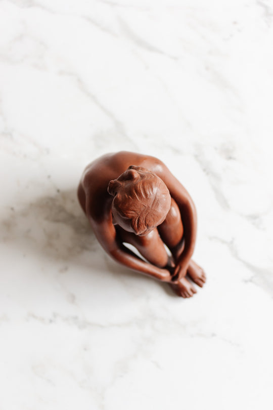 midcentury bisque porcelain goebel seated nude sculpture