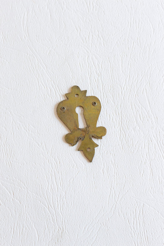 18th century brass french keyhole escutcheon