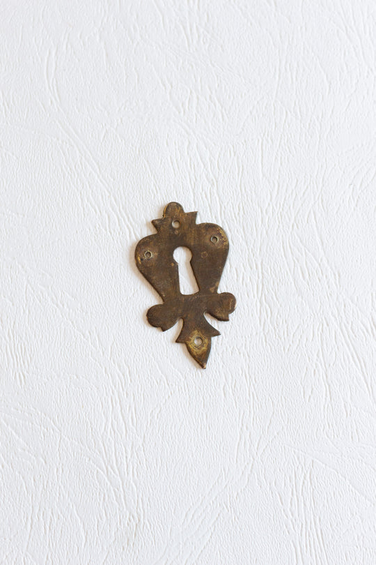 18th century brass french keyhole escutcheon