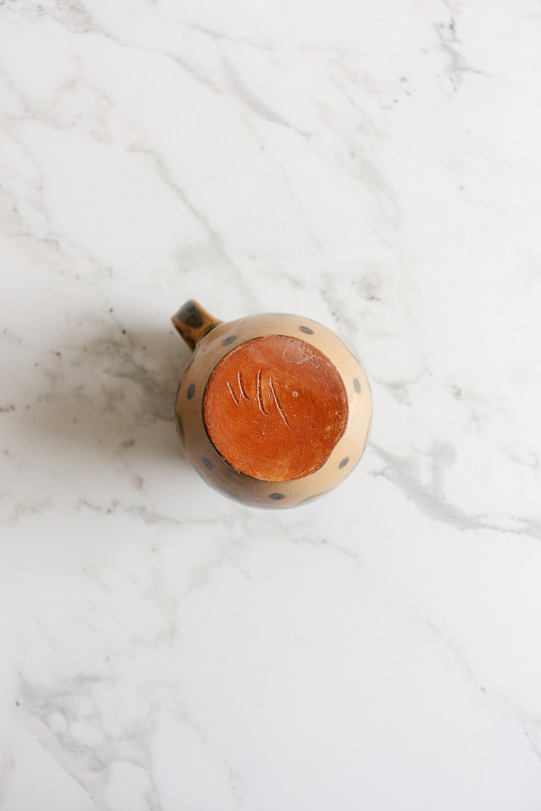 vintage french artisan made pottery pitcher