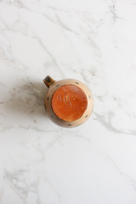 vintage french artisan made pottery pitcher