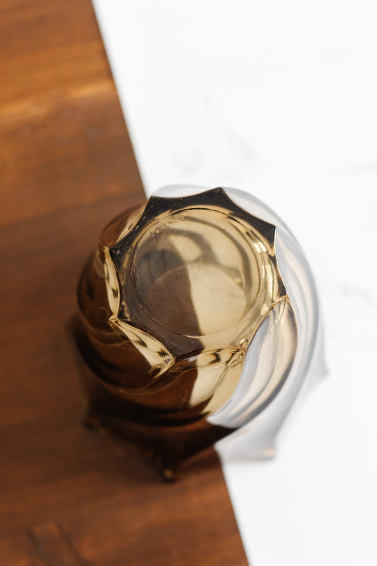 vintage french smokey glass vase