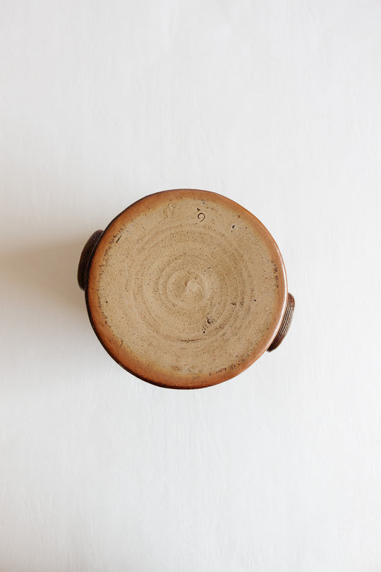 vintage french stoneware confit pot with lid