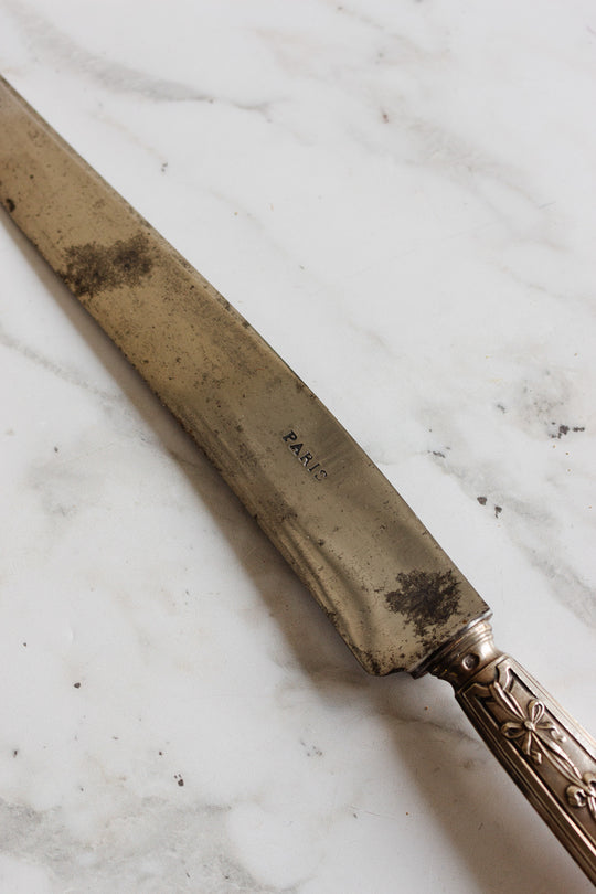 antique french "paris" silver plate carving set