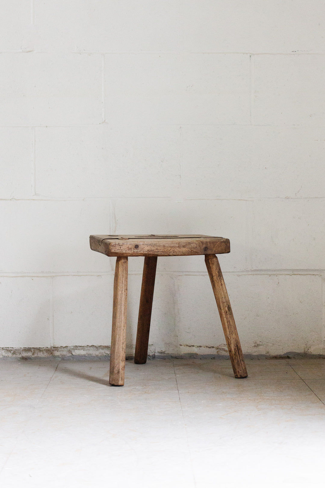 antique french farmhouse tripod stool