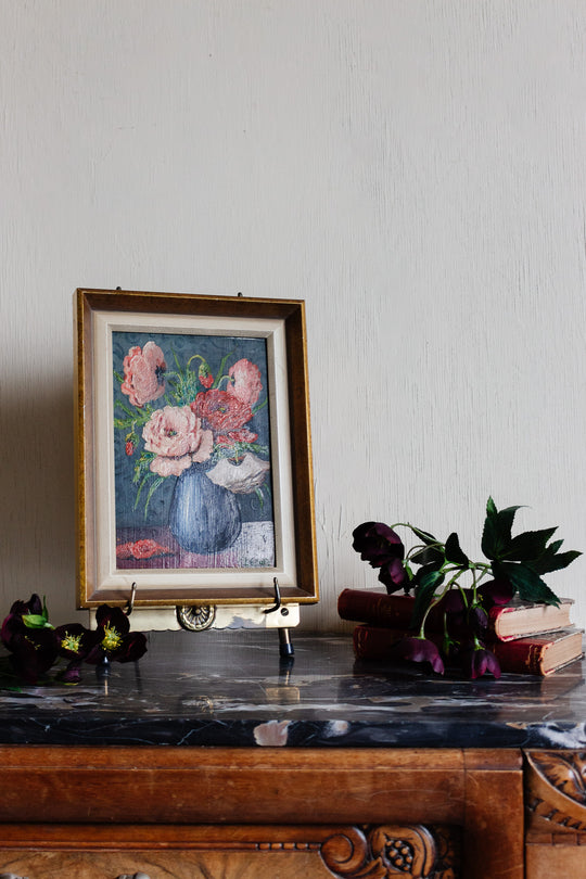 vintage french brass tabletop easel