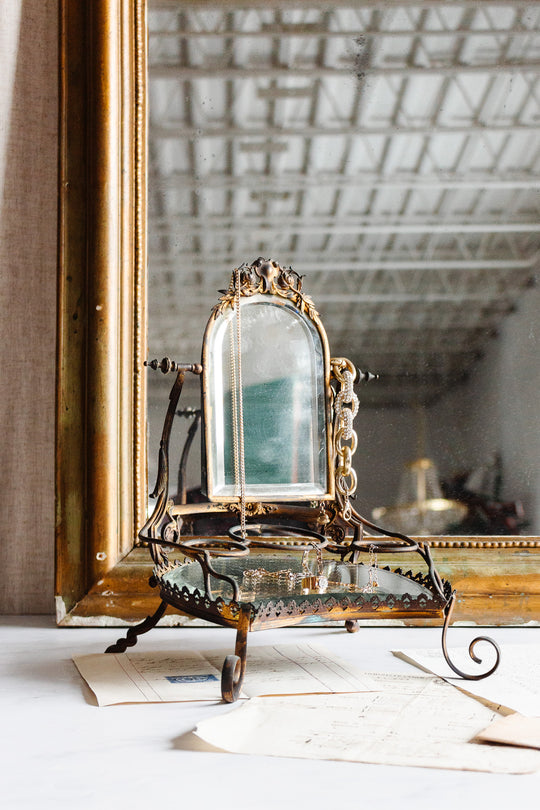 rare Napoleon III french ormolou vanity mirror