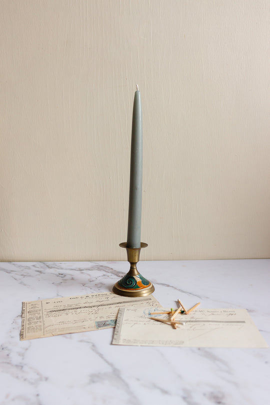 vintage French cloisonné candlestick