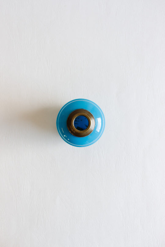 vintage french blue opaline vase