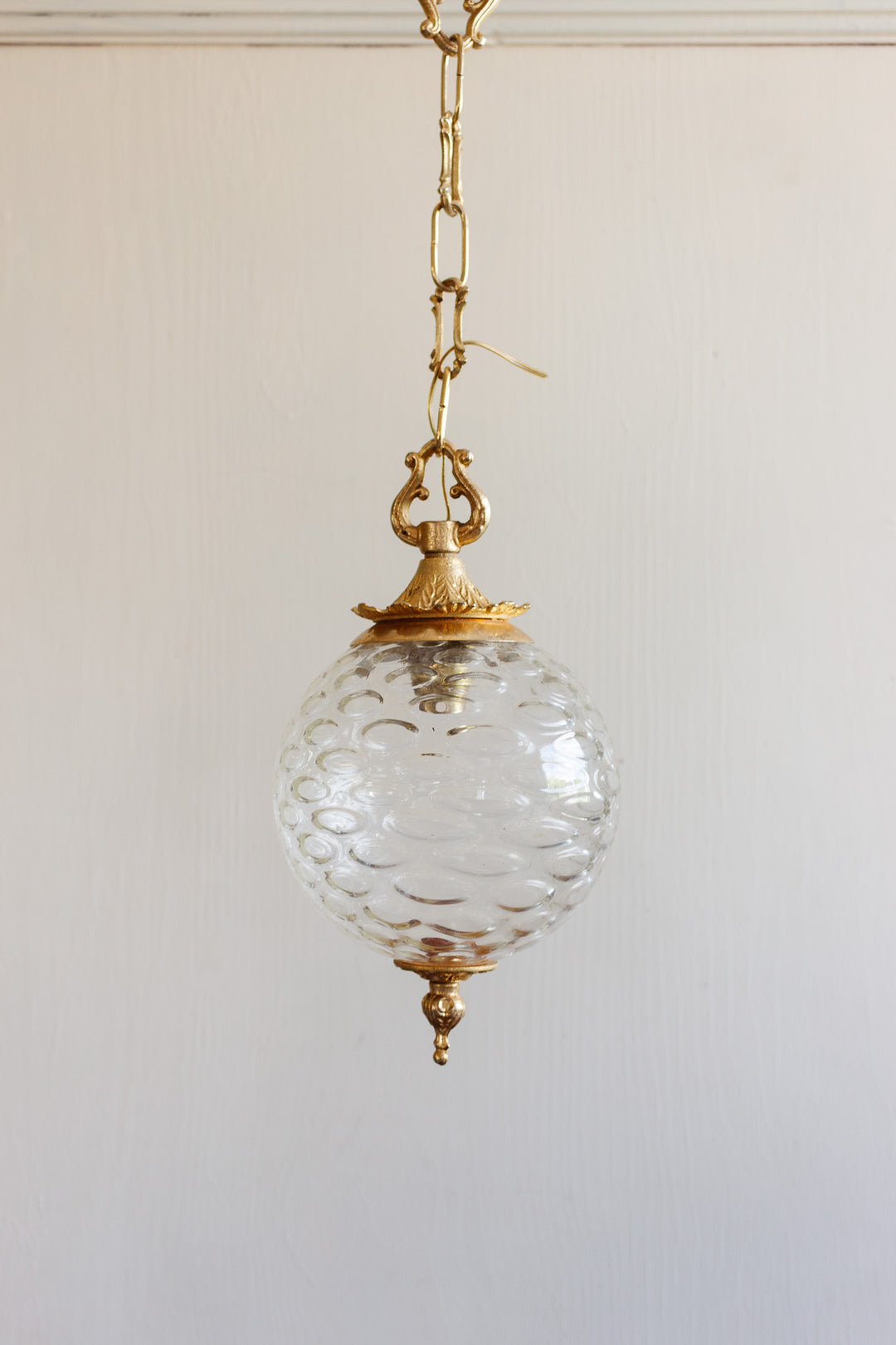 1960s french brass "bubble" glass lantern