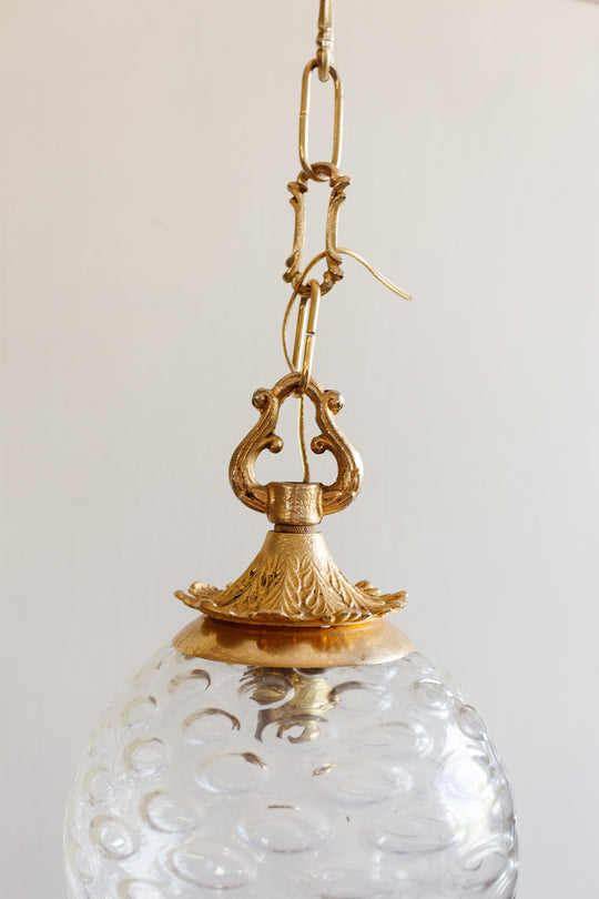 1960s french brass "bubble" glass lantern