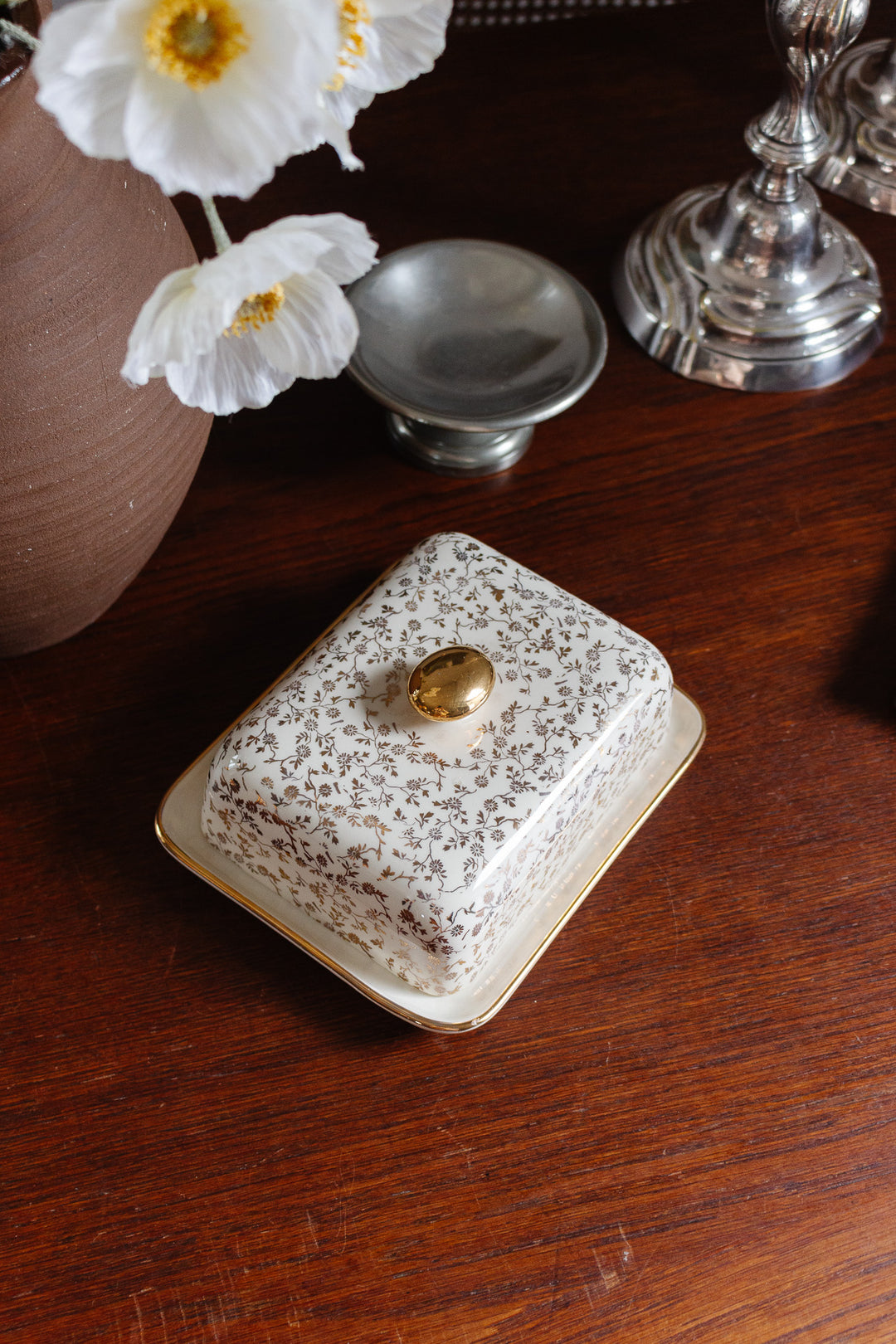 midcentury "mettlach" villeroy & boch butter dish