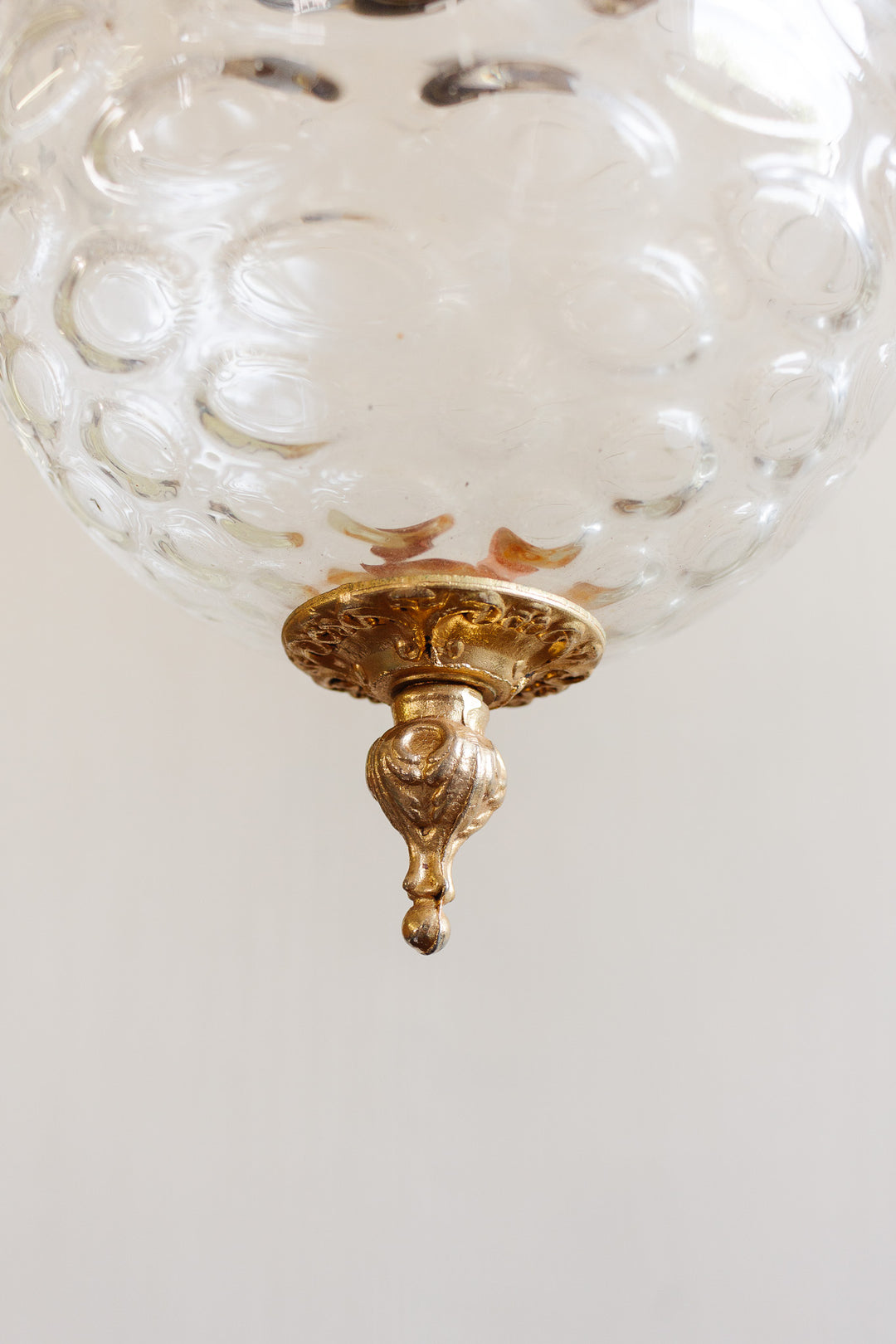 1960s french brass "bubble" glass lantern