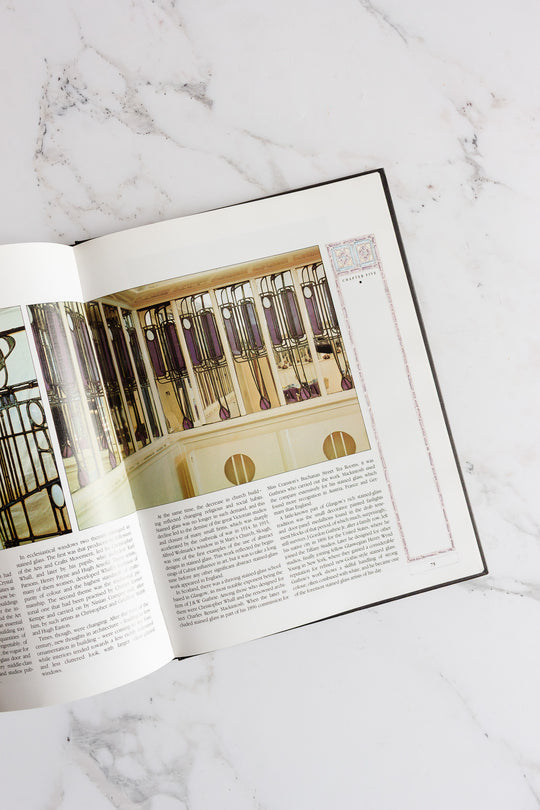 stained and decorated glass vintage coffee table book