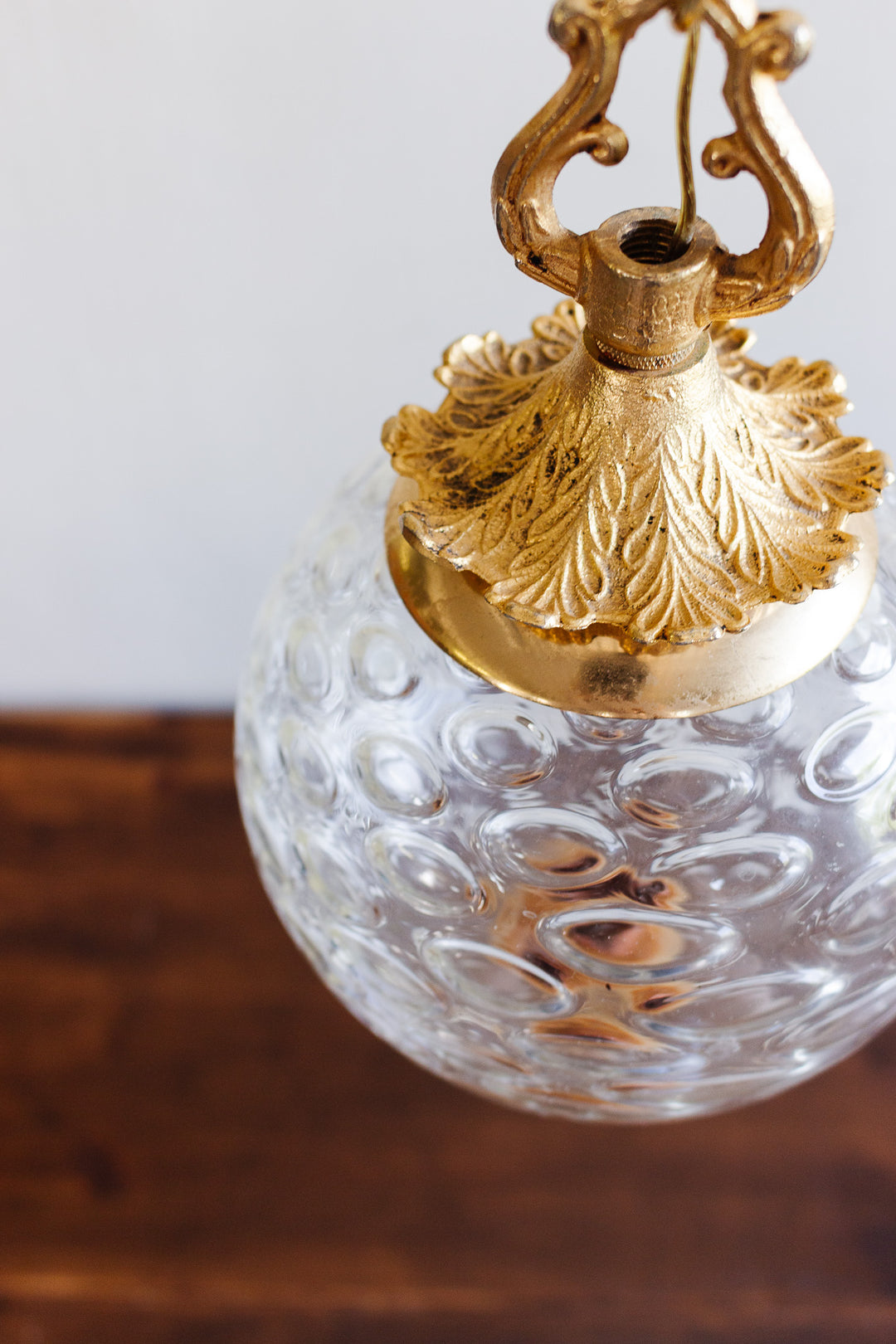 1960s french brass "bubble" glass lantern