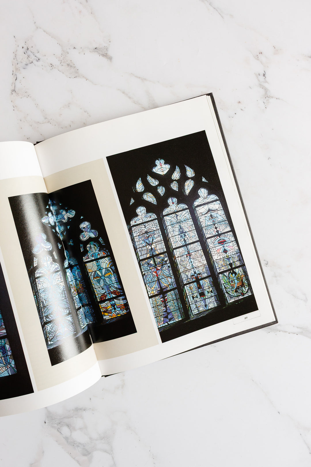 stained and decorated glass vintage coffee table book