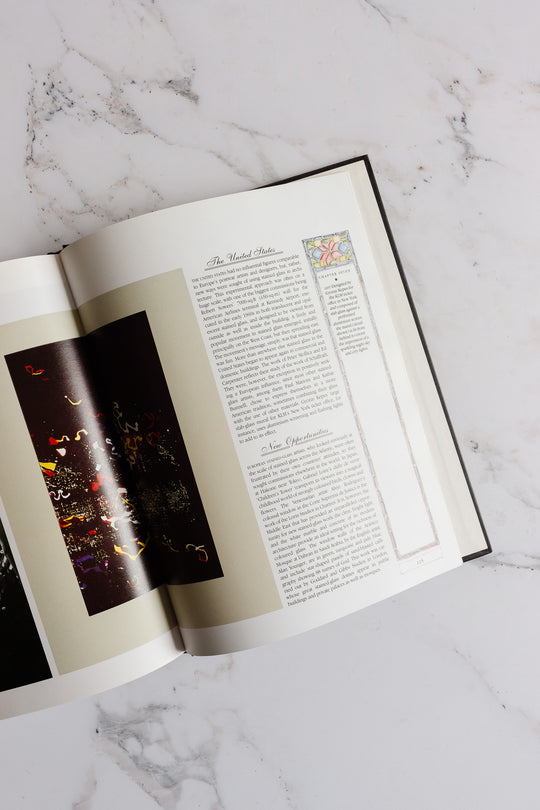 stained and decorated glass vintage coffee table book