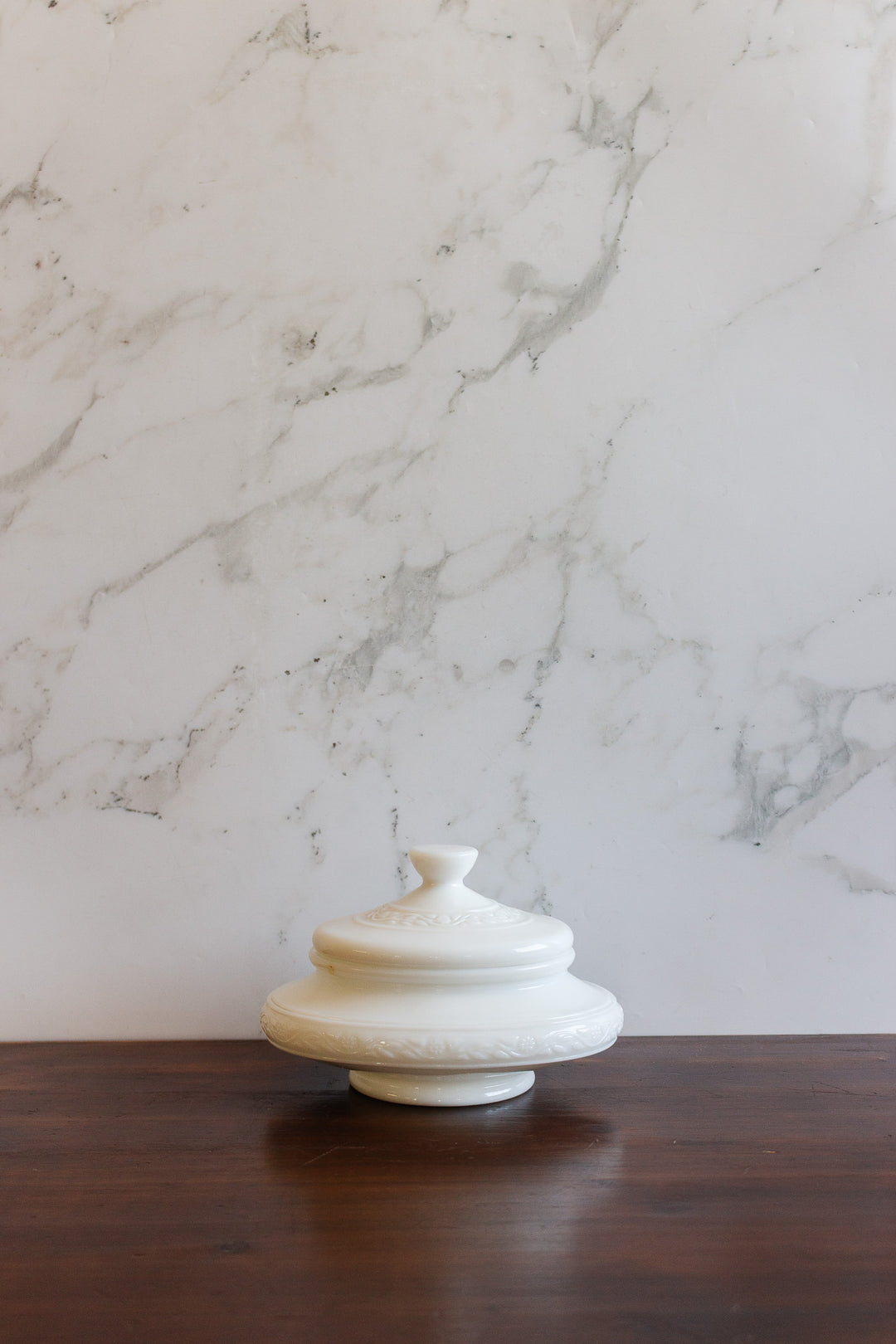 vintage french opaline covered dish