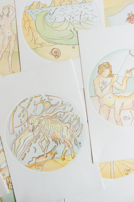 1970s Salvador Dali "zodiac" lithographs - including three signed lithographs