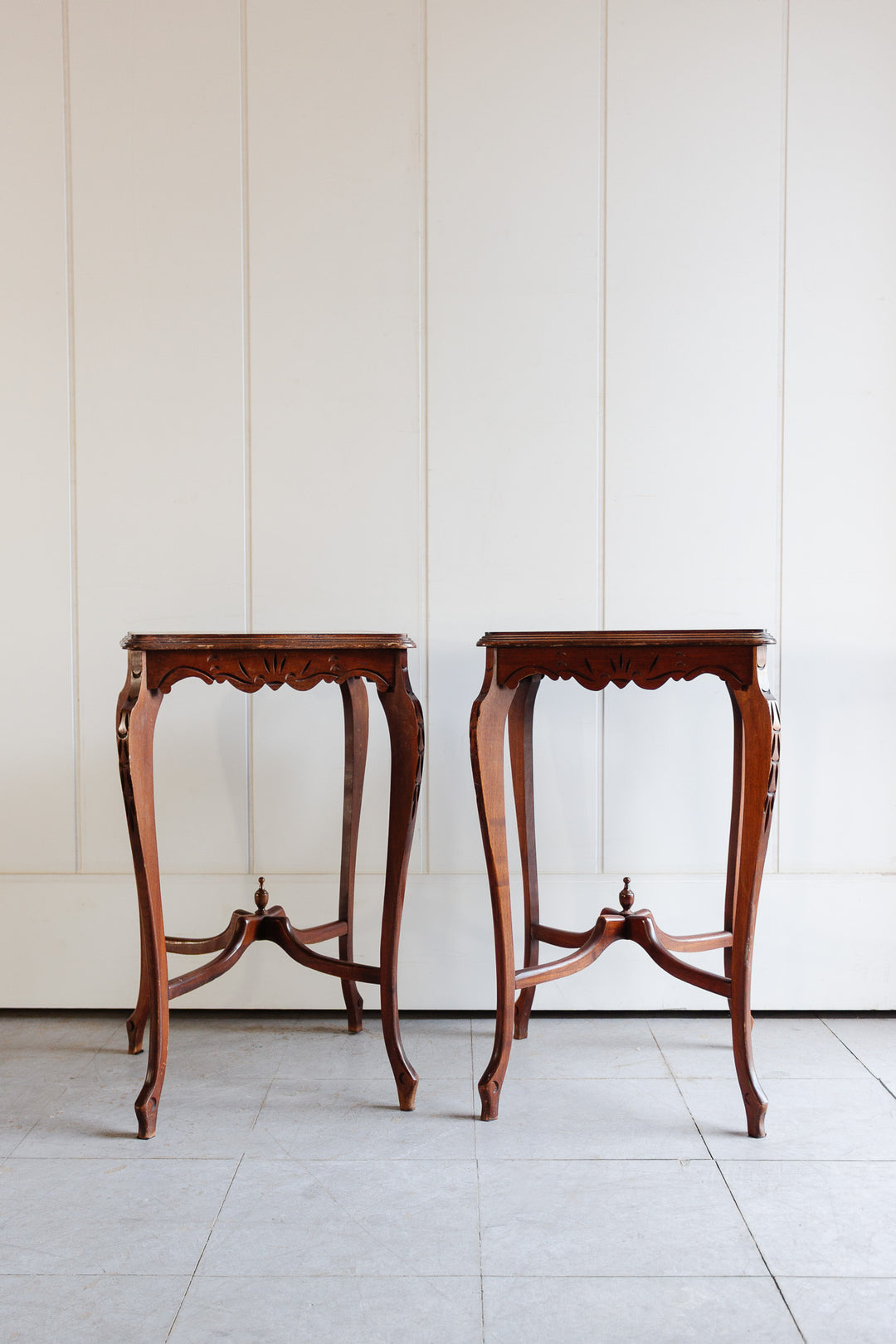 pair of vintage Italian marquetry tables