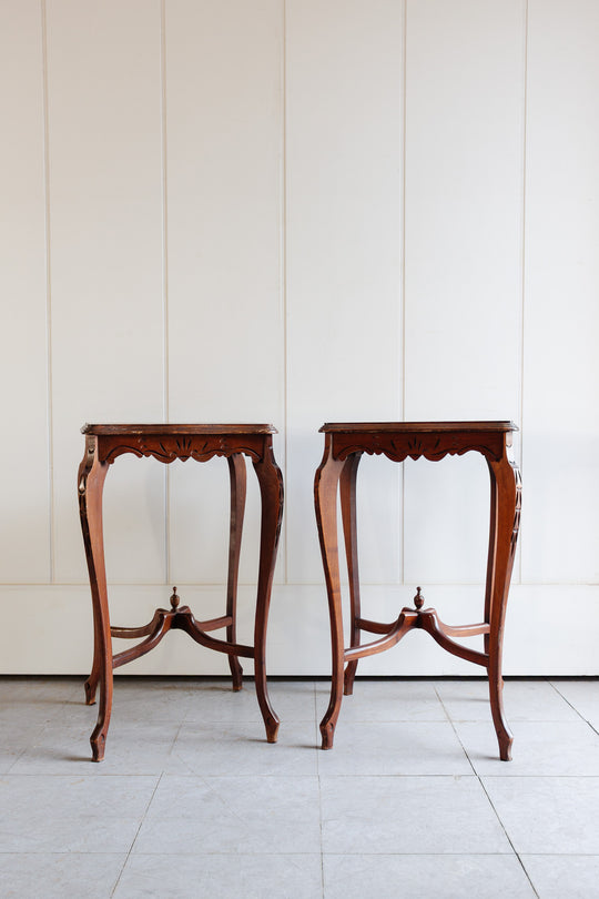 pair of vintage Italian marquetry tables