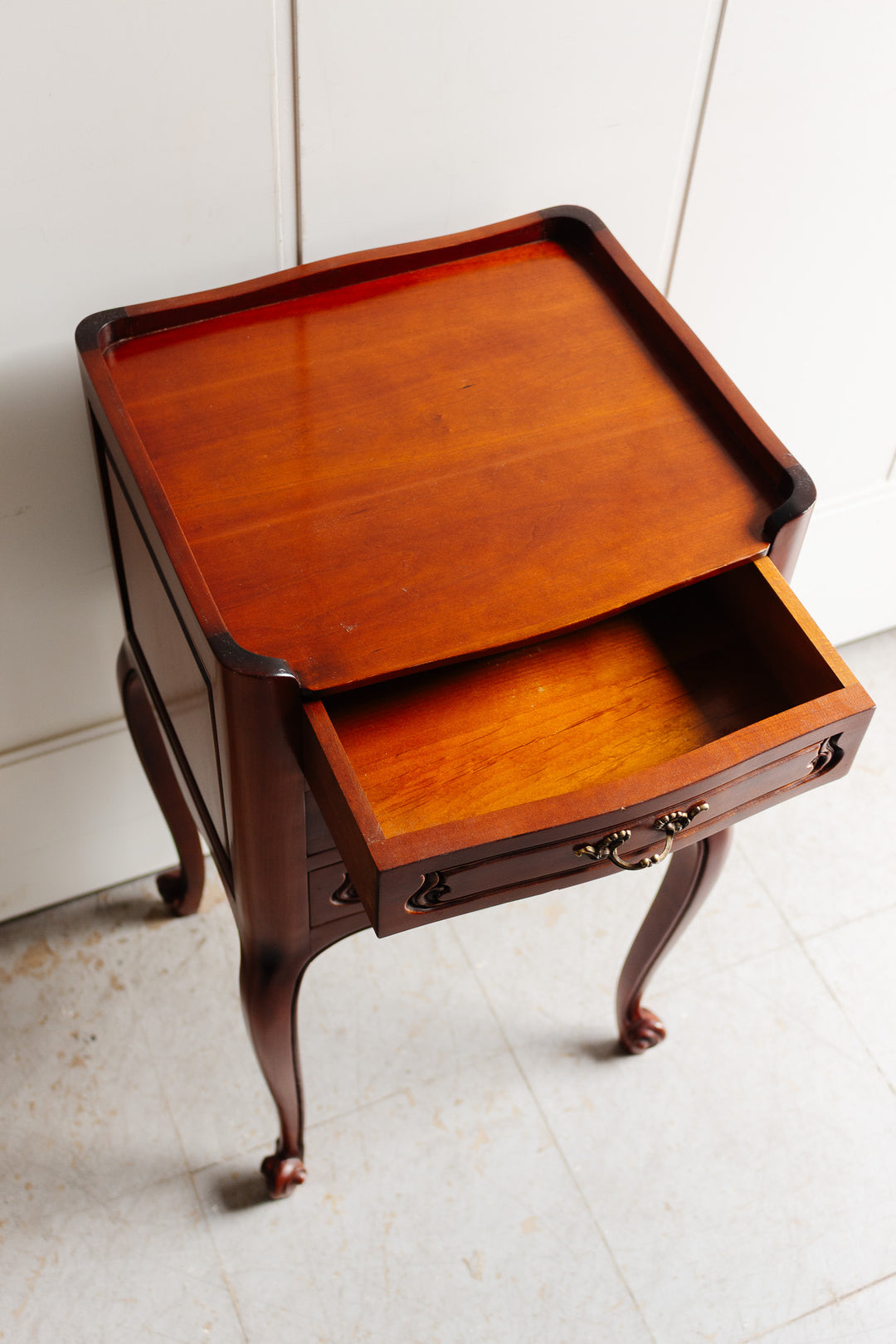 antique french louis xv style "his and her" nightstands