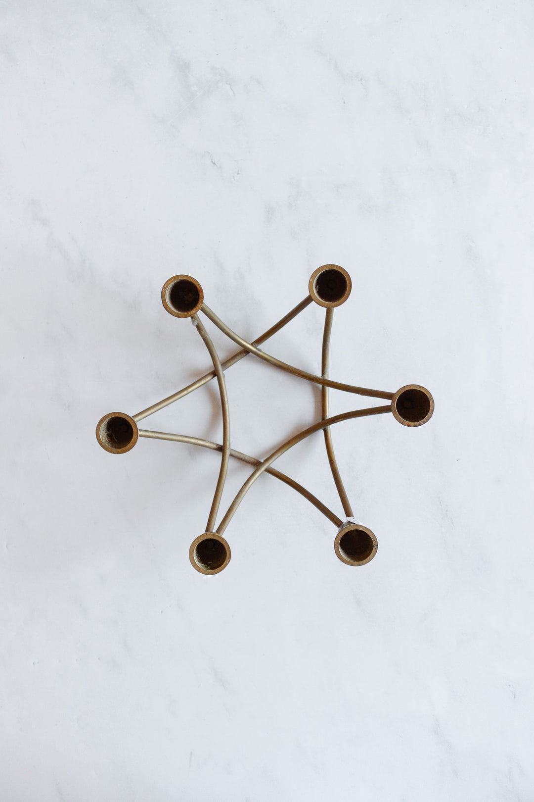 vintage French brass abstract candleholder