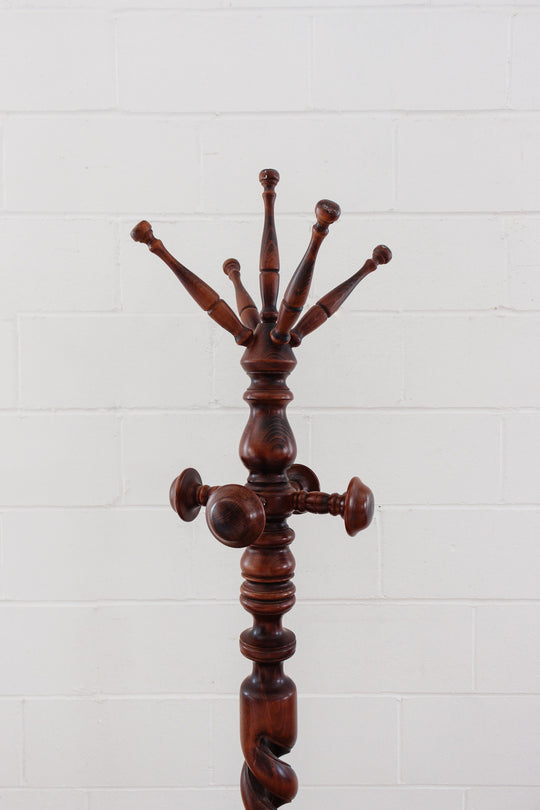 antique mahogany barley twist hall tree