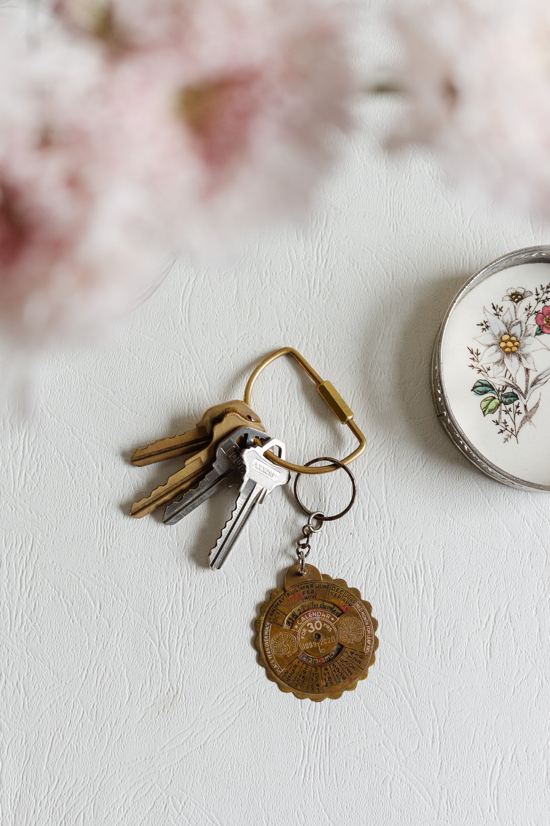 vintage brass perpetual calendar fob 1999 - 2028