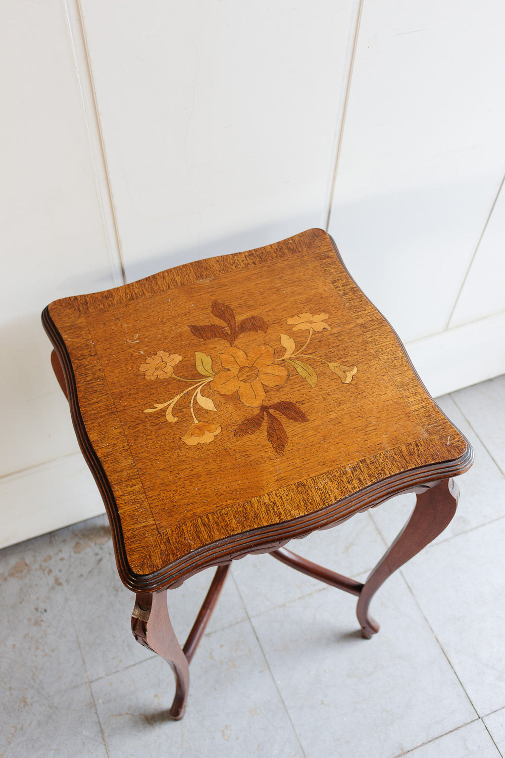 pair of vintage Italian marquetry tables
