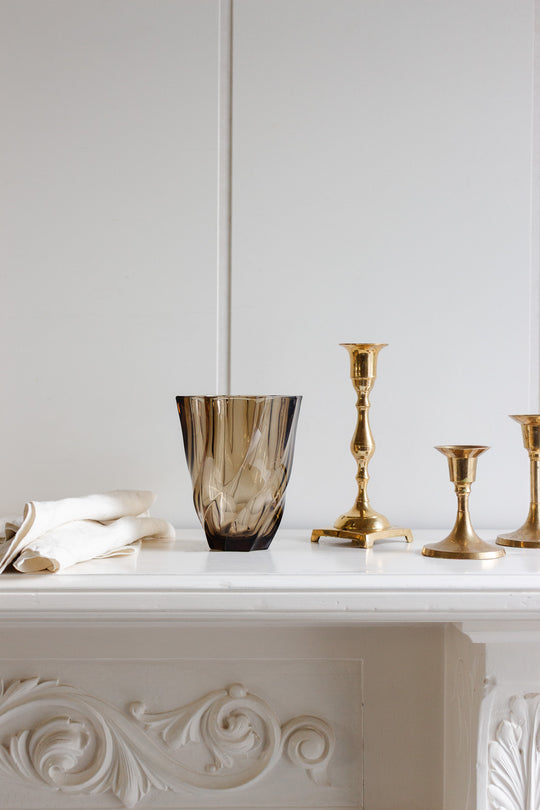 vintage french smokey glass vase