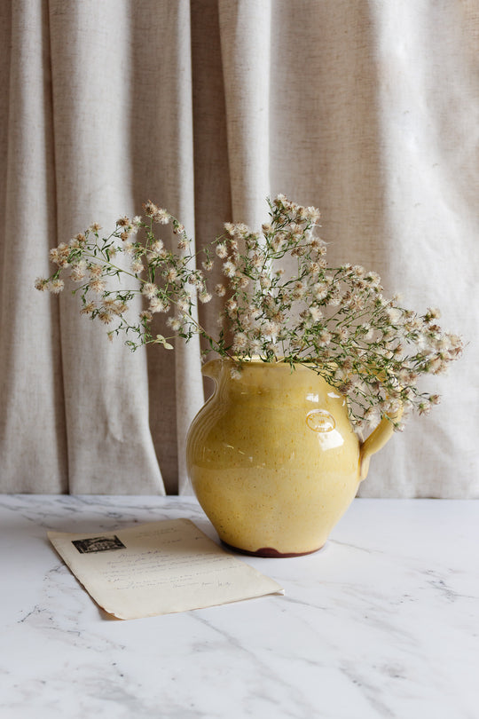 vintage french l'atelier du potier yellow pitcher