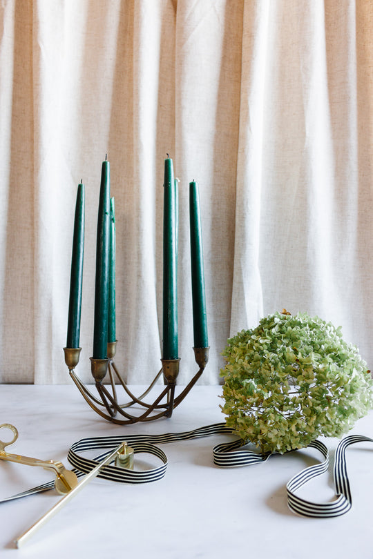 vintage French brass abstract candleholder
