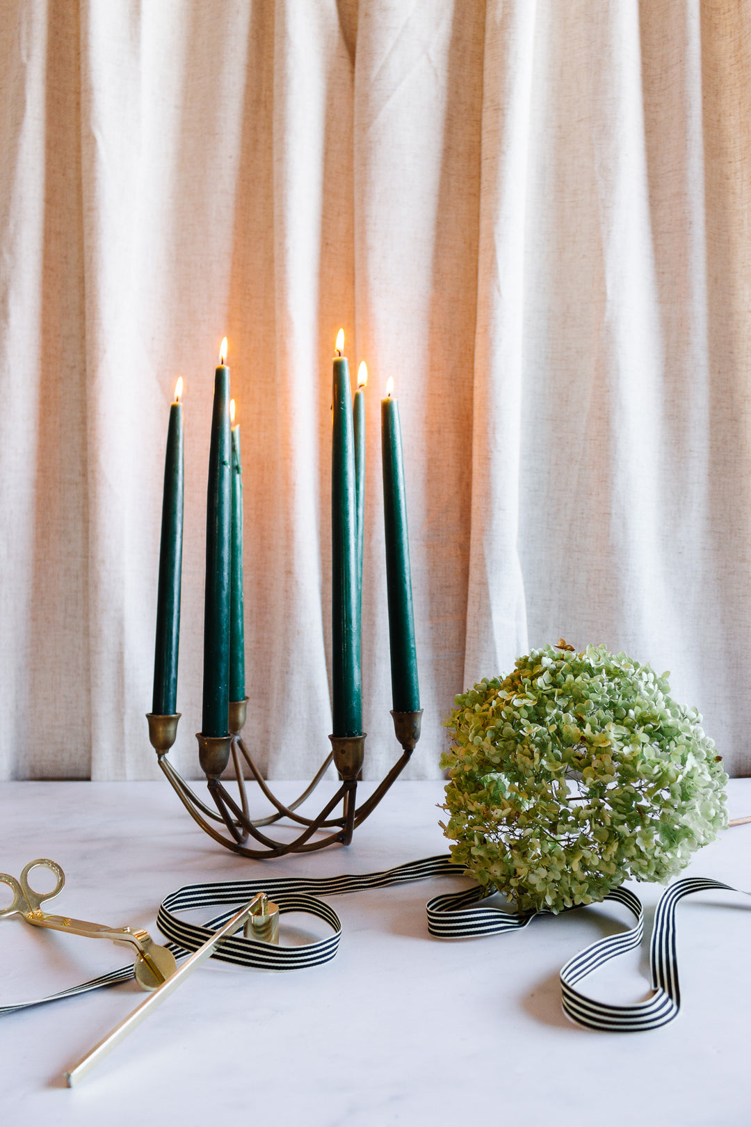vintage French brass abstract candleholder