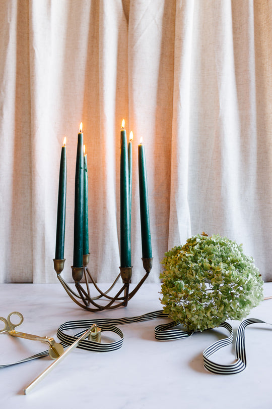 vintage French brass abstract candleholder