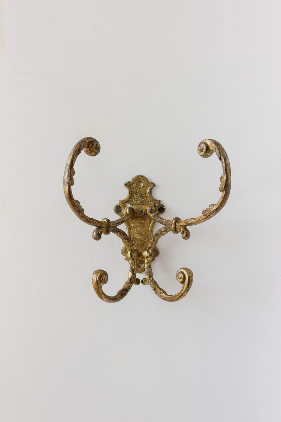 art nouveau french brass double wall mounted hook
